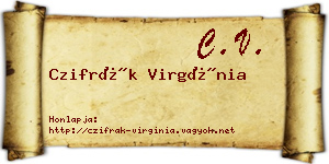 Czifrák Virgínia névjegykártya